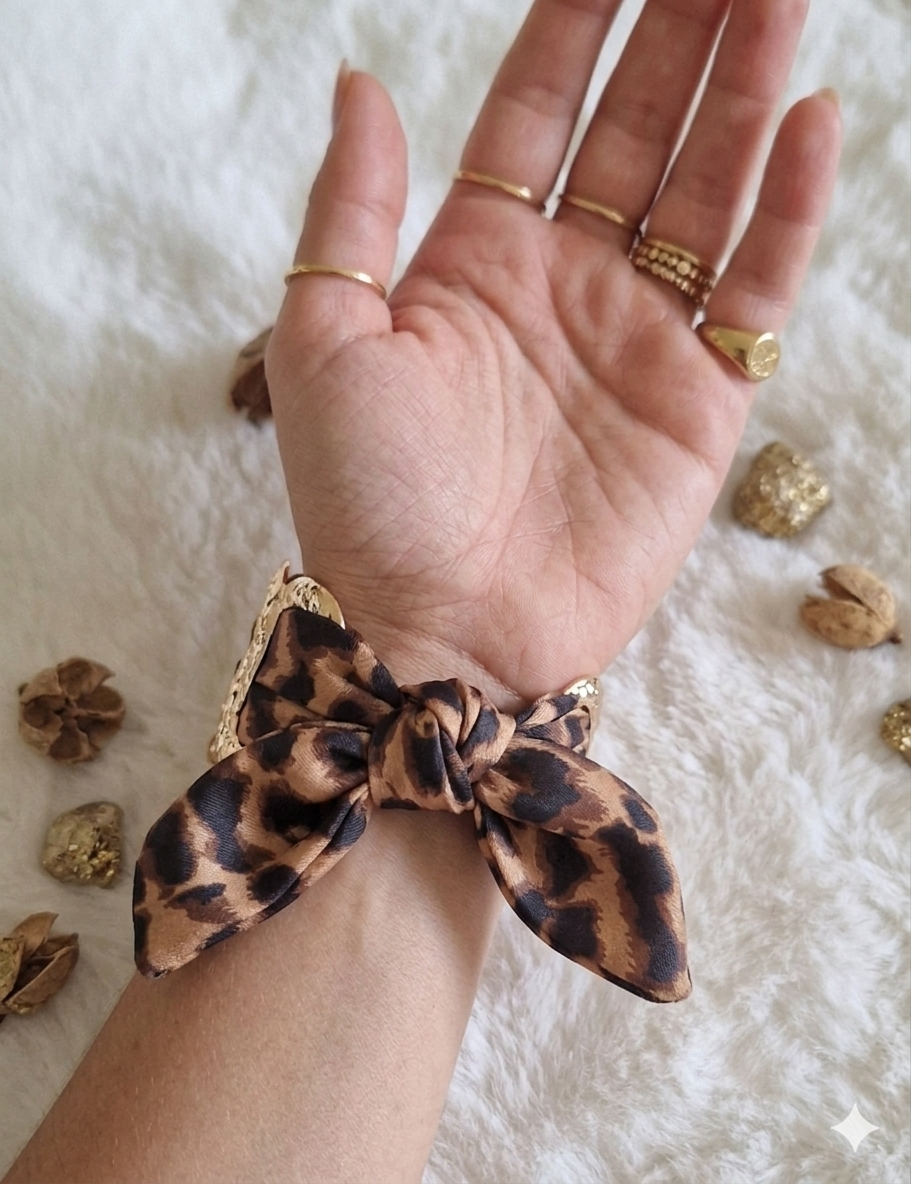 Bracelet Léopard & Chaîne Dorée – Acier Inoxydable