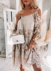 Robe Bohème Épaules Dénudées en Broderie Anglaise